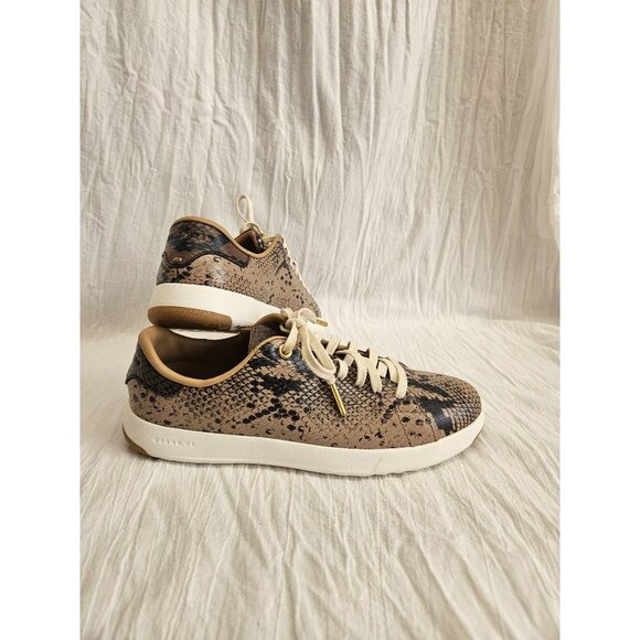 Cole Haan Grand OS Shoes Womens Size 7 B Leather Lace Up Snakeskin W20174 NICE! - Picture 2 of 8